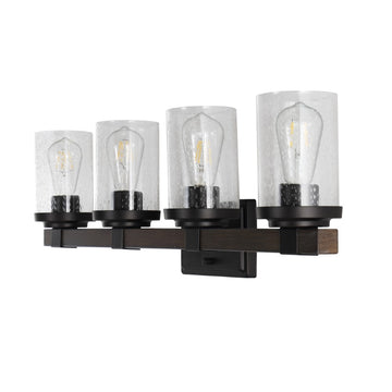 Bungalow Iron/Seeded Glass Rustic Farmhouse LED Vanity Light
